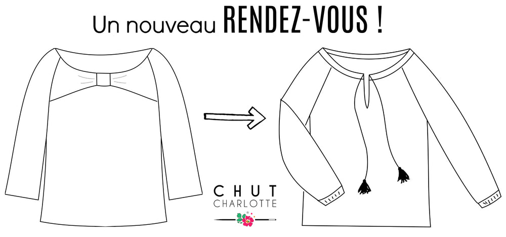TUTO : transformez le patron RENDEZ-VOUS en une blouse à pompons !