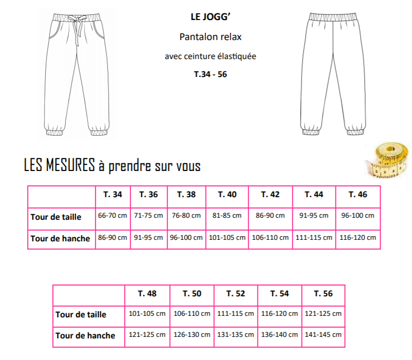 Patron pantalon jogging enfant JIM PDF